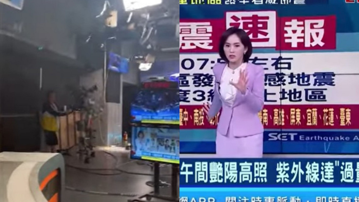 Trzęsienie ziemi na Tajwanie. Prezenterka nie przerwała programu mimo wstrząsów