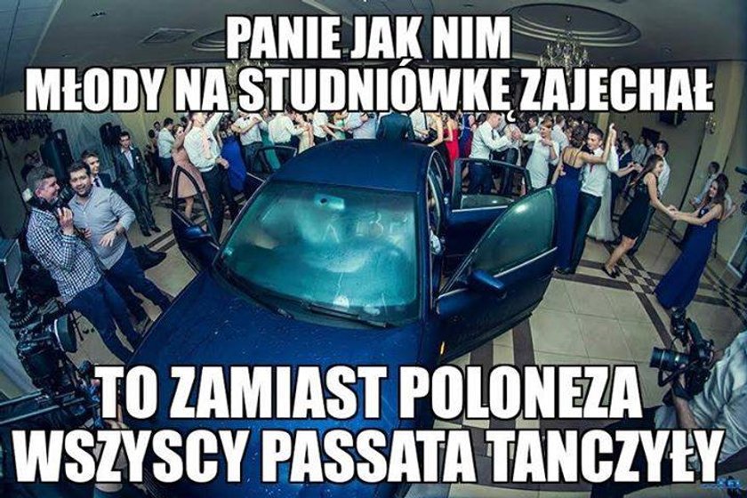 Wjechał autem na studniówkę