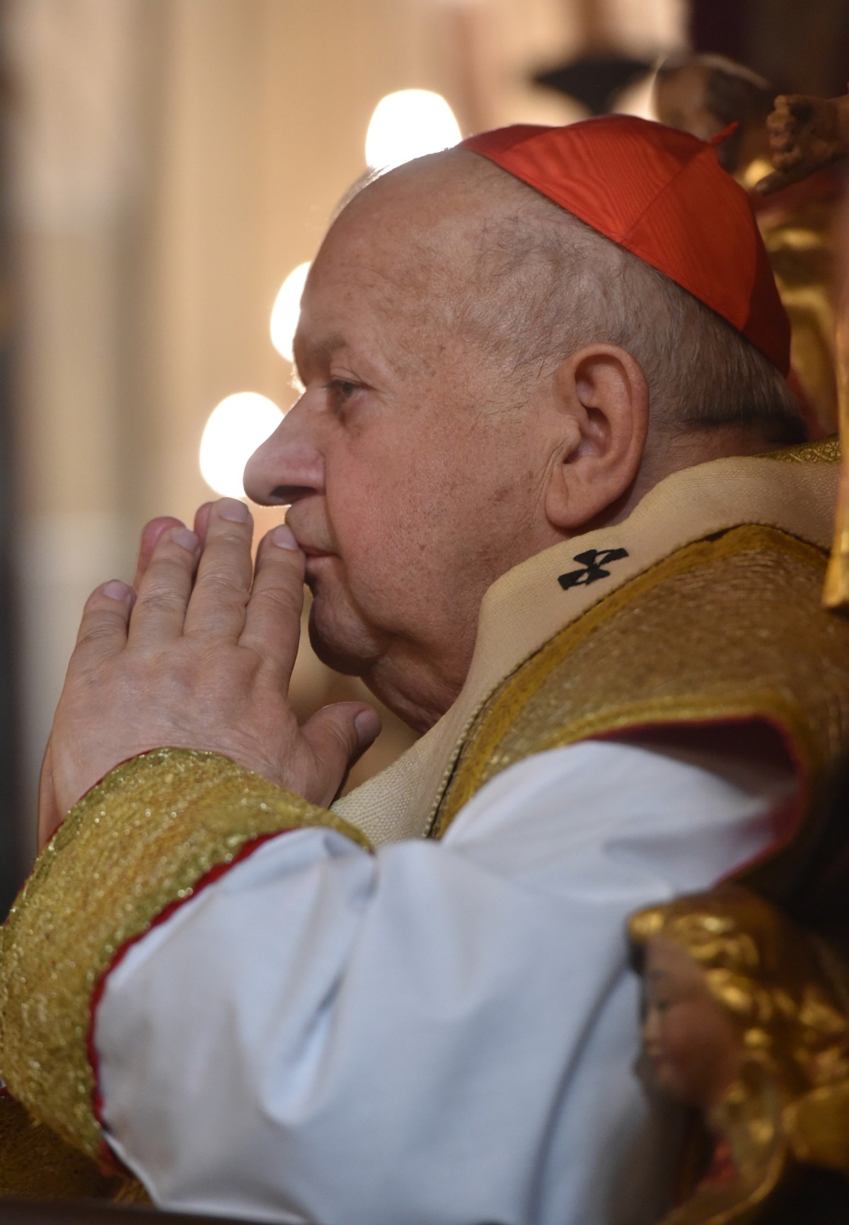 Metropolita krakowski kardynał Stanisław Dziwisz odprawia w katedrze wawelskiej uroczystą mszę w intencji wszystkich ofiar katastrofy smoleńskiej