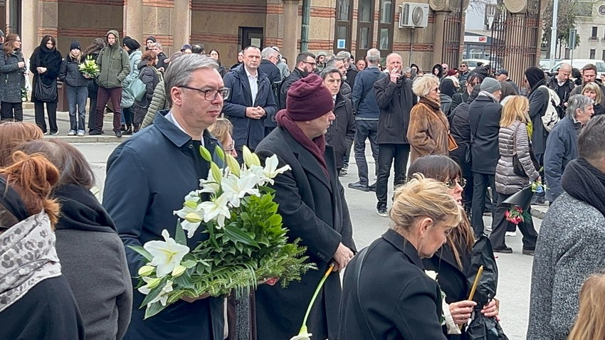 Aleksandar Vučić na sahrani ćerke Buleta Goncića