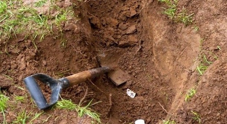 A typical burial pit