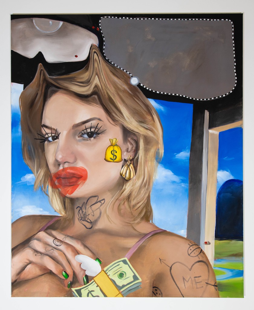 Cette œuvre de la jeune artiste Jill Winnie Moser est intitulée «I'm sipping wine, she feeds me grapes».