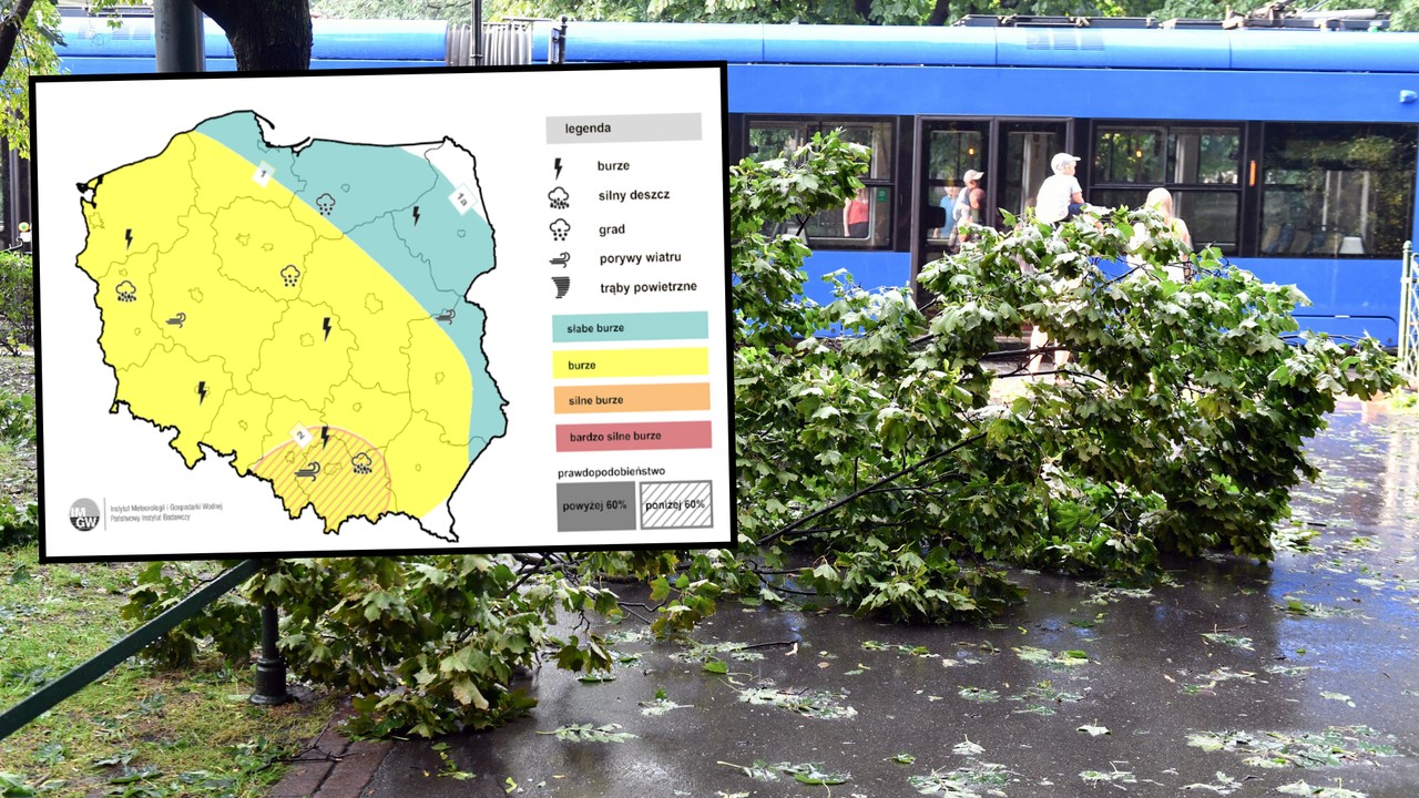 Silne burze przejdą w niedzielę nad Polską. Zwłaszcza w dwóch regionach będzie niebezpiecznie