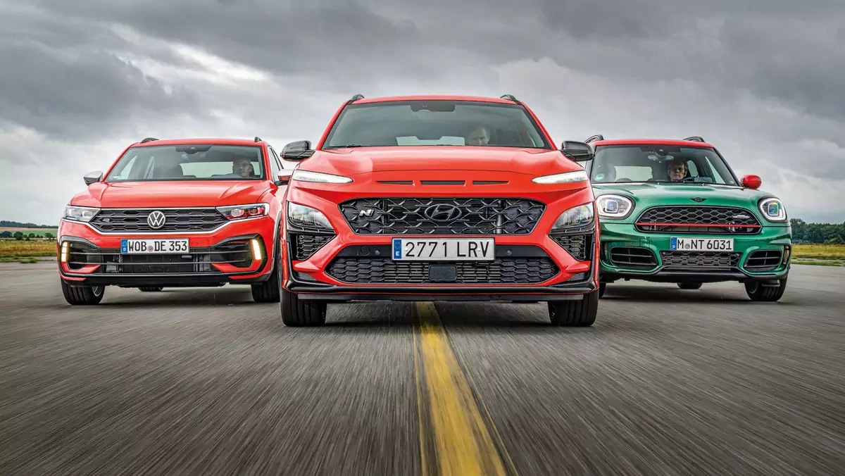 Hyundai Kona N, Mini Countryman John Cooper Works, Volkswagen T-Roc R