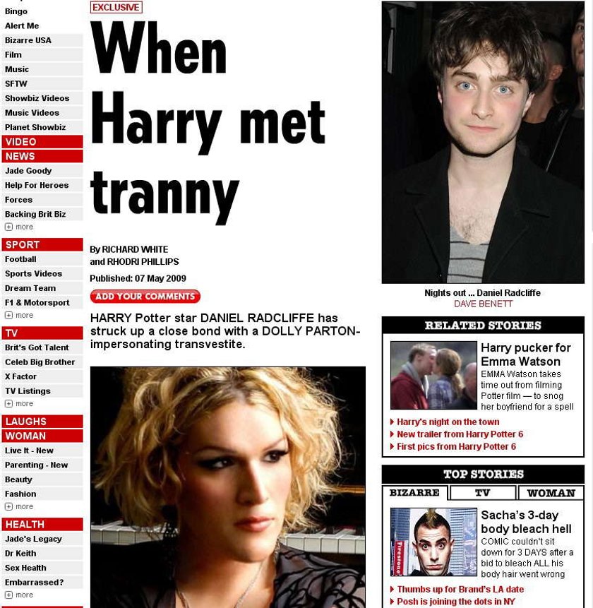 Harry Potter z transseksualistą!