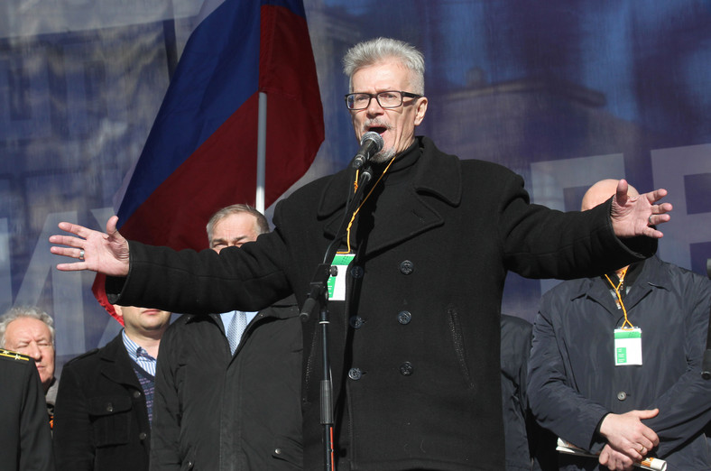 Eduard Limonow w 2014 r. na wiecu poparcia dla rosyjskiej agresji na Krym