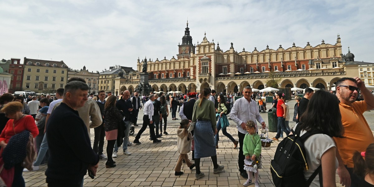 Rynek Główny w Krakowie, 30 marca 2024 r.