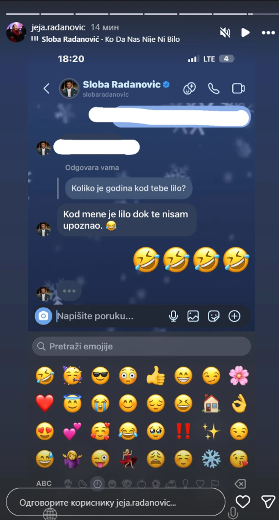 Jelena Radanović podelila čet sa Slobom