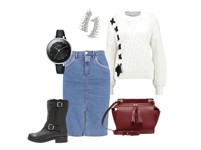 STYLIZACJE z dżinsową spódnicą