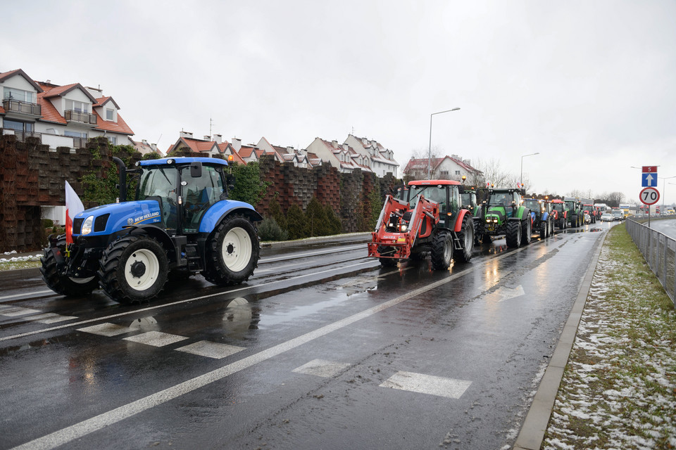 LESZNO PROTEST ROLNIKÓW BLOKADA DK NR 5 (Blokada dk nr 5)