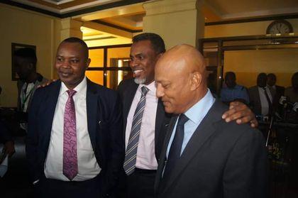 DPP Noordin Haji with DCI George Kinoti and EACC CEO Twalib Mbarak 