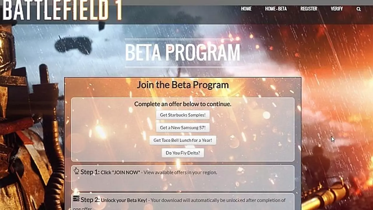 Nie dajcie się nabrać na fałszywą stronę z zapisami do beta testów Battlefielda 1