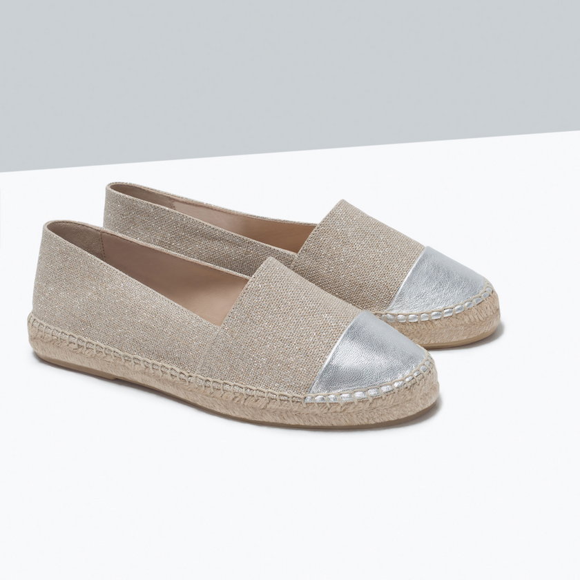 Espadryle z metalizowanym noskiem 199 zł Zara