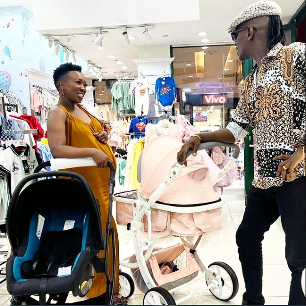 Wahu and husband Nameless out shopping in preparation for their expected new born