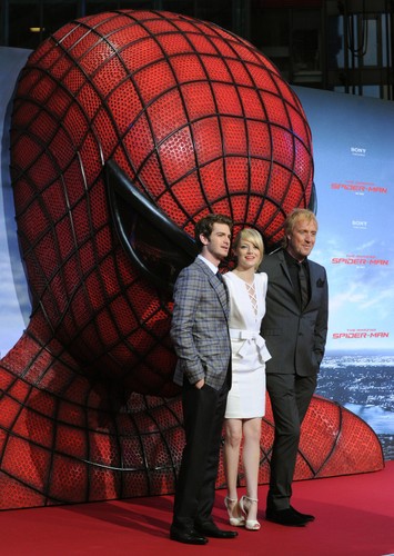 Emma Stone, Andrew Garfield i Rhys Ifans na premierze w Berlinie