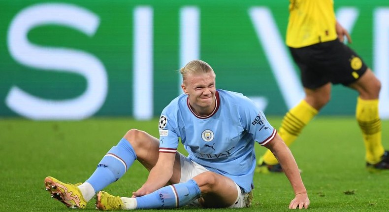 Erling Haaland looked to have sustained an injury in Manchester City's draw with Borussia Dortmund