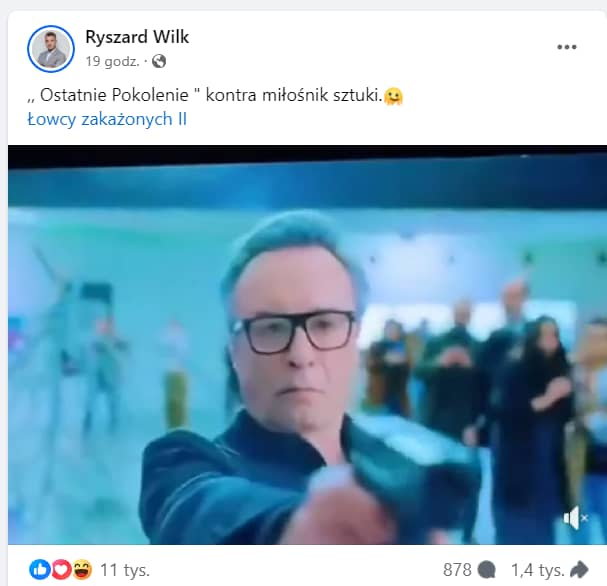 Zrzut ekranu postu Ryszarda Wilka z Facebooka