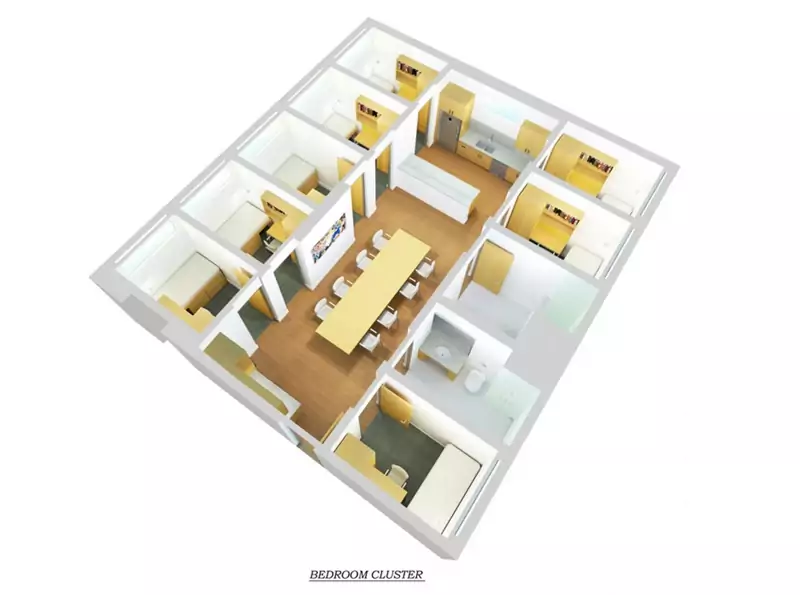 Projekt jednostki mieszkalnej z przestrzenią wspólną w University of California 