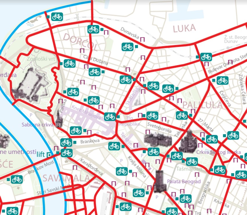 Biciklističke staze u centru grada