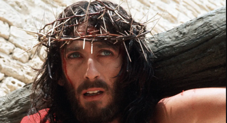 Robert Powell acting as Jesus 