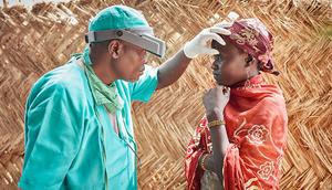 Trachoma begins as a bacterial infection that affects the eye, vision loss and permanent blindness [The Carter Center]