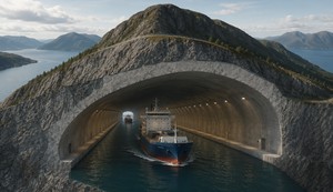 Brod, tunel, ilsutracija