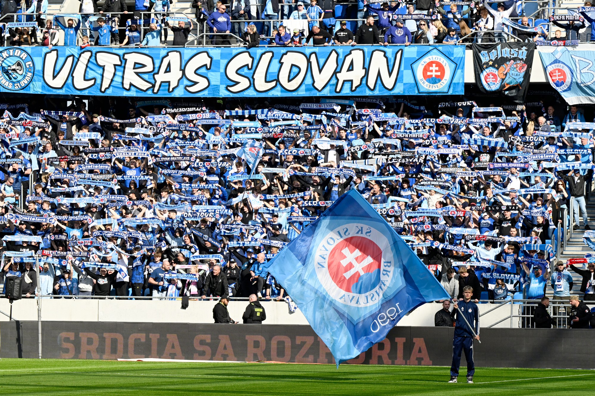 Fanúšikovia Slovana v záverečnom 10. kole nadstavbovej časti Niké ligy.