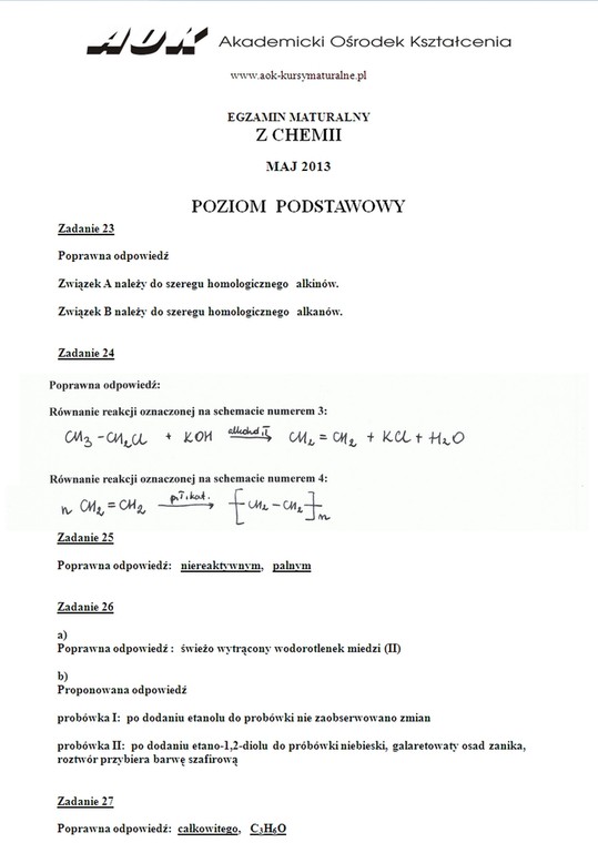 Chemia poziom podstawowy 23-27