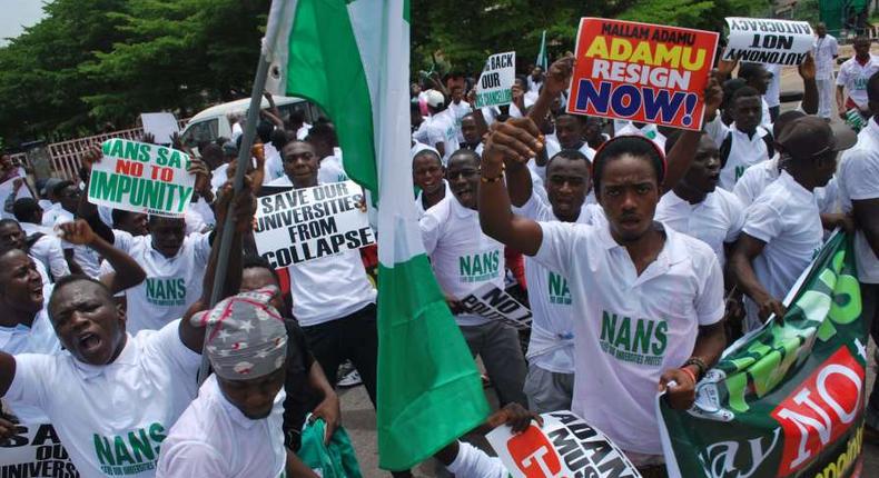 Illustrative Photo: Nigerian students protesting over prolonged ASUU strike.