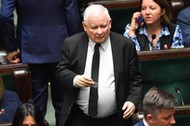 Prezes PiS Jarosław Kaczyński na sali plenarnej podczas posiedzenia Sejmu