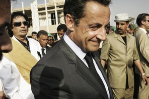 French President Nicolas Sarkozy meet Libyan Leader Muammar Gadhafi During an Official Visit in Trip