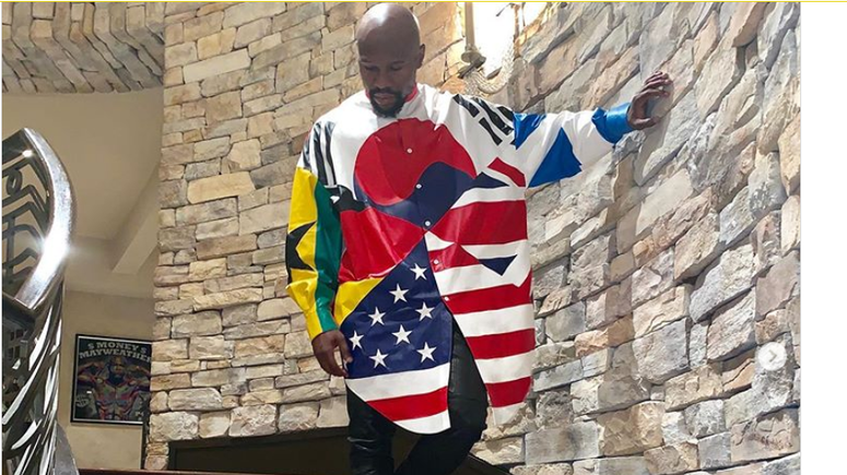 Floyd Mayweather flaunts Ghana flag designed by Ghanaian-American Virgil Abloh 