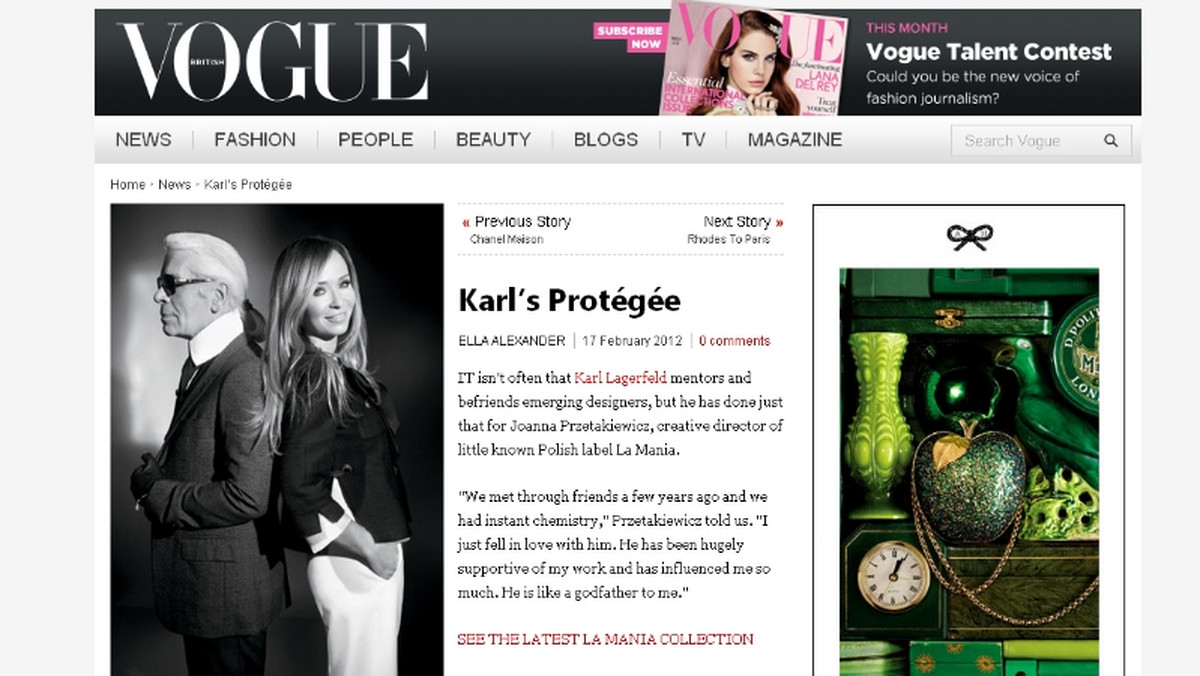 "Vogue" o Przetakiewicz