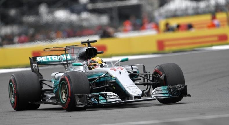 Mercedes' British driver Lewis Hamilton drives during the British Formula One Grand Prix at the Silverstone motor racing circuit in Silverstone, central England on July 16, 2017