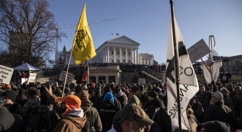 Amid Tight Security, Virginia Gun Rally Draws Thousands of Supporters