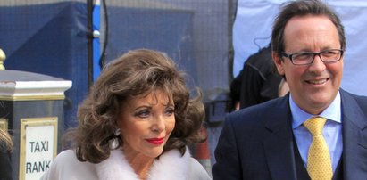 Joan Collins na urodzinach królowej