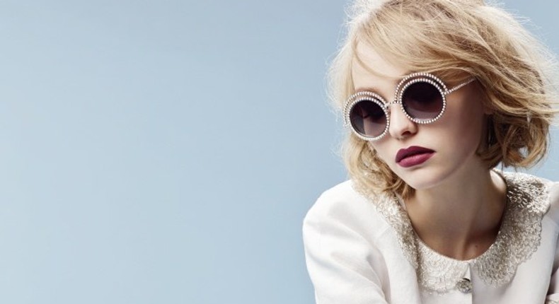 Lily-Rose Depp for Chanel Fall/Winter 2015 pearl eyewear collection