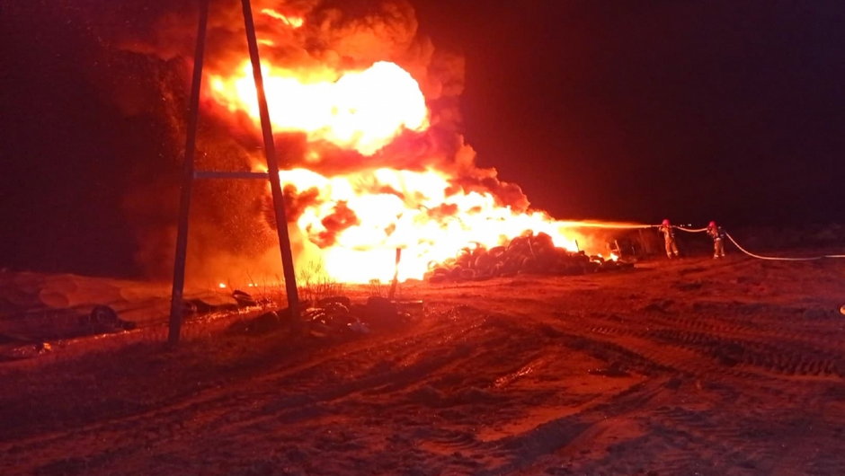 Pożar składowiska opon przy ul. Fabrycznej w Gorzowie
