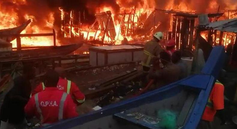 Another fire hits Sekondi Landing Beach; destroys fishing canoes