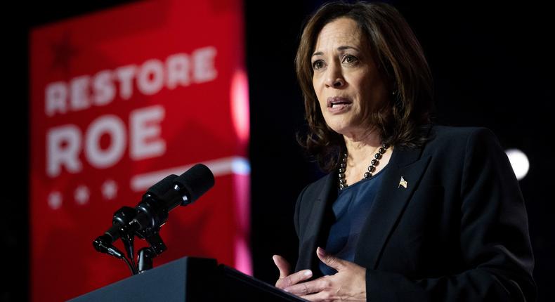 Since the US Supreme Court overturned Roe v. Wade, Vice President Kamala Harris has become the administration's most visible advocate of abortion rights.SAUL LOEB/AFP via Getty Images