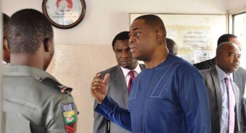 Former aviation minister, Femi Fani-Kayode at the EFCC headquarters in Abuja on May 9, 2016.