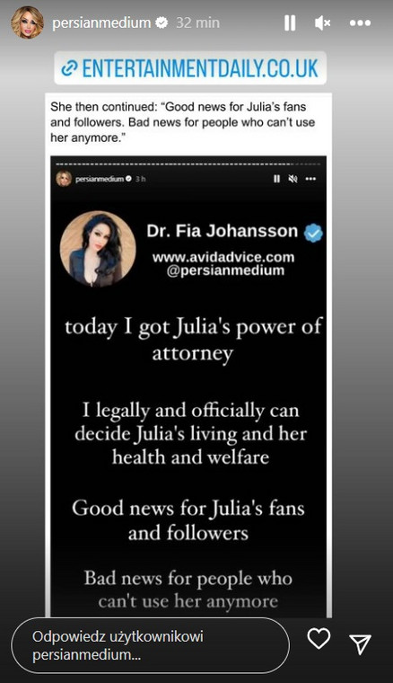 Dr Fia Johnsson została opiekunką prawną Julii Faustyny