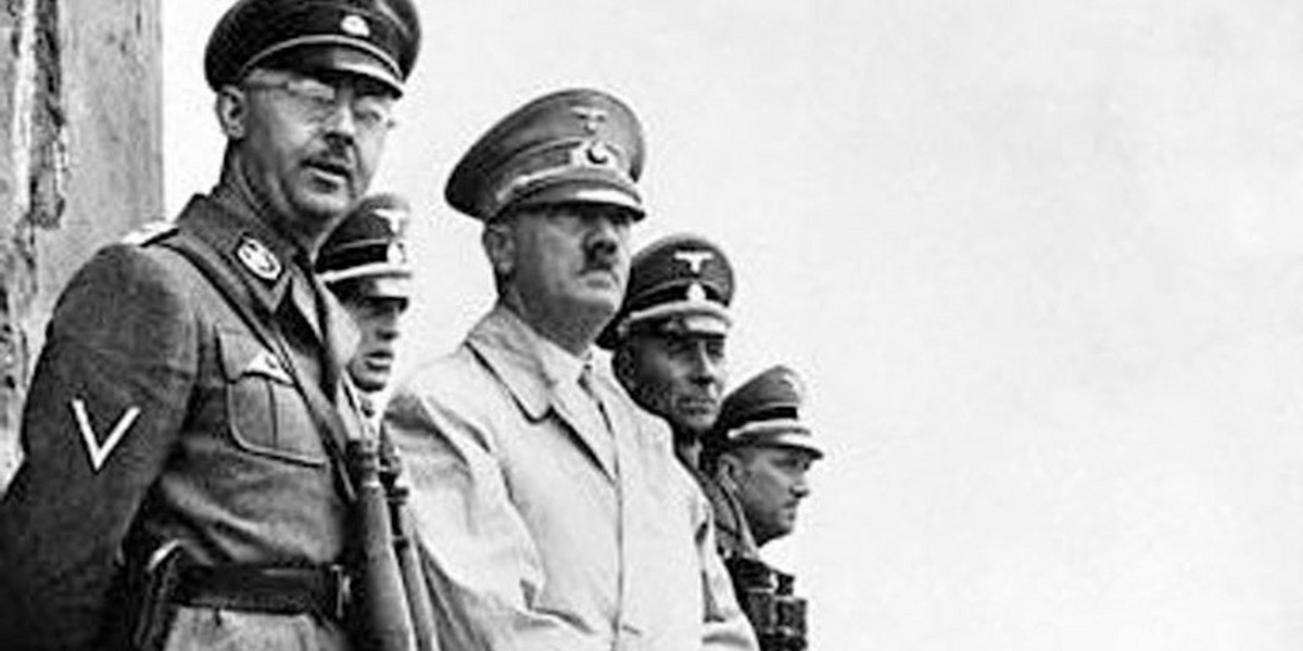 Adolf Hitler with Heinrich Himmler, head of Hitler's Gestapo and the Waffen-SS.