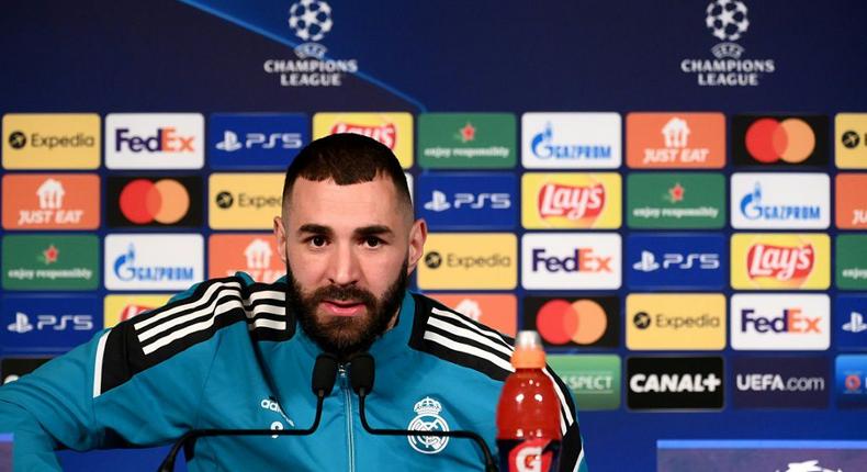 Karim Benzema is hoping to return from a hamstring injury when Real Madrid play PSG in the Champions League Creator: FRANCK FIFE