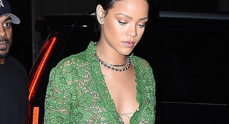 Rihanna in revealing outfit 