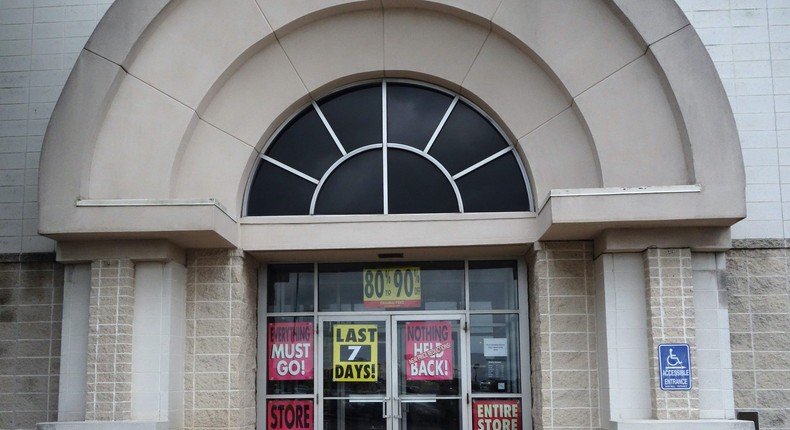 The entrance to a JCPenney at the Columbia Mall in Bloomsburg, Pennsylvania.
