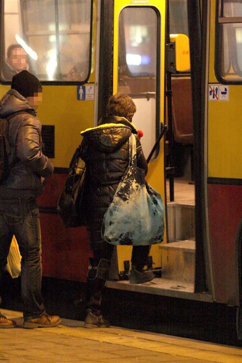 Łapicka w autobusie. Miała szczęście