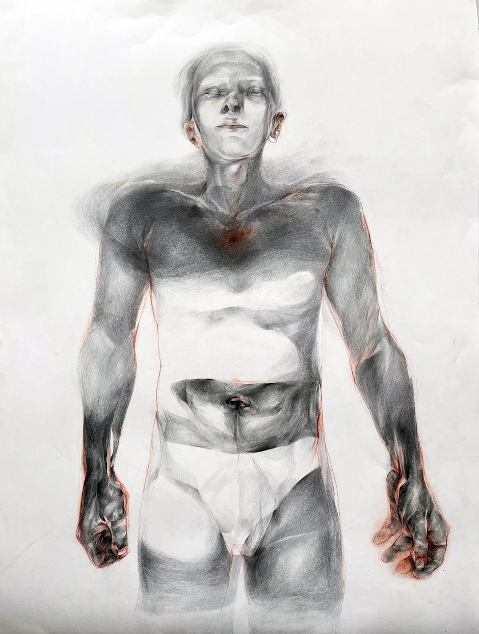 Djerdji Ačaji Ratković, Fiktivni prostor br5 65x85cm, crtez na papiru, 2023