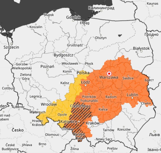 Aktualne ostrzeżenia przed intensywnymi opadami deszczu