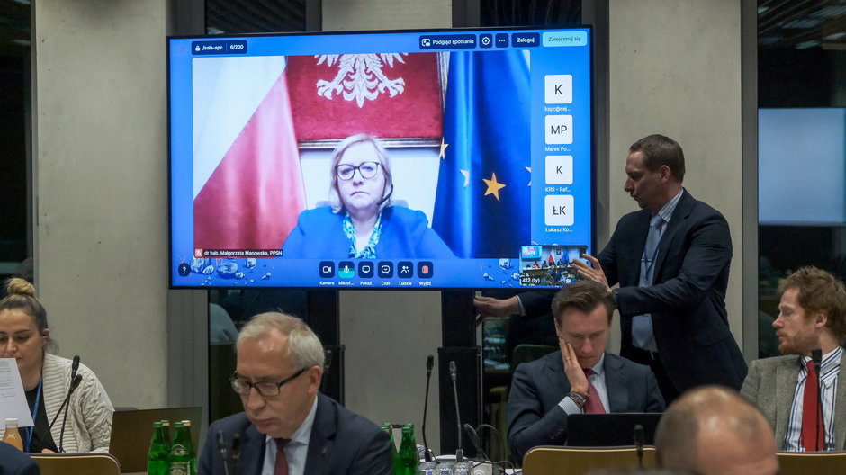 Transmitowane wystąpienie Pierwszej Prezes SN Małgorzaty Manowskiej podczas posiedzenia sejmowej Komisji Sprawiedliwości i Praw Człowieka w Sejmie w Warszawie